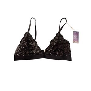 Pepper size M triangle black lace bralette bra - NWT